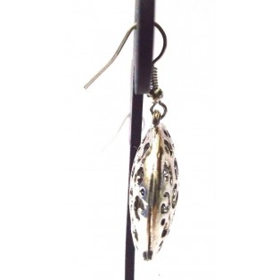 Silver Oxidized Earring Jhumka Jhumki Ethnic Jewelry Hook Drop Dangle Long EA251
